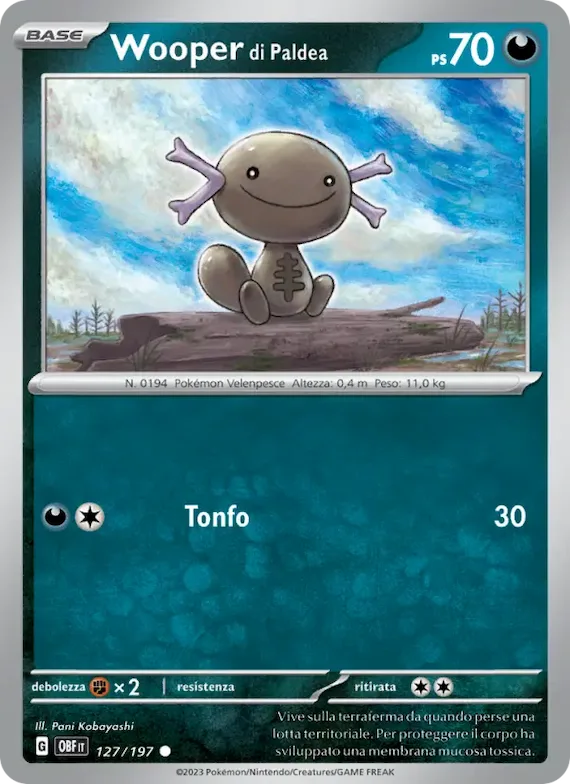 Wooper di Paldea 127 – Ossidiana Infuocata