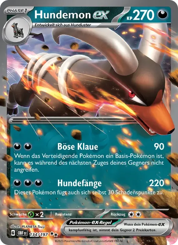 Hundemon-ex 134 – Obsidian Flammen