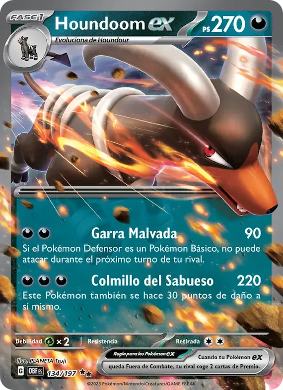 Houndoom ex 134 – Llamas Obsidianas