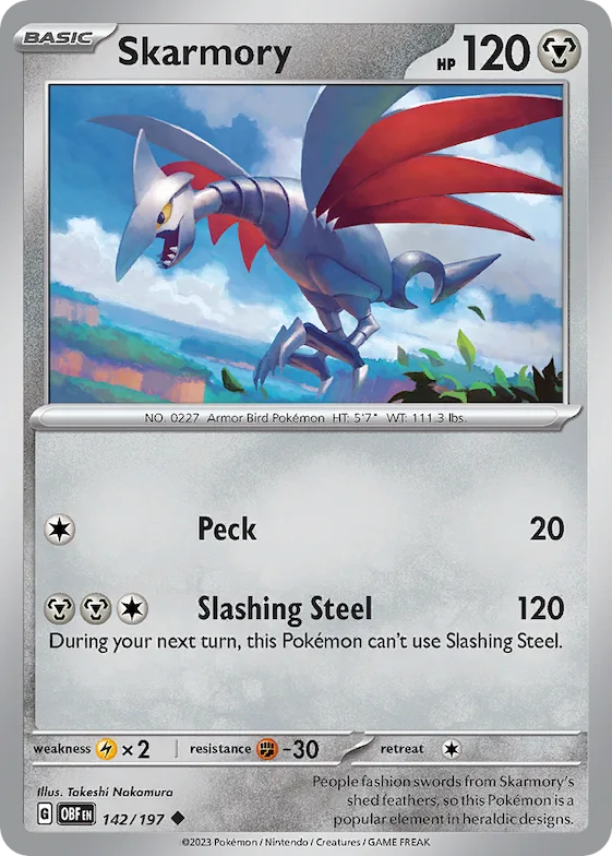 Skarmory 142 – Obsidiana em Chamas