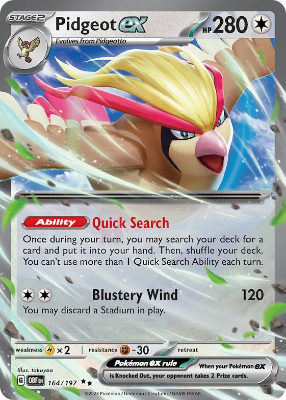Pidgeot ex #164 – Obsidian Flames