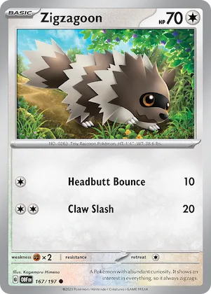 Zigzagoon #167 – Obsidian Flames