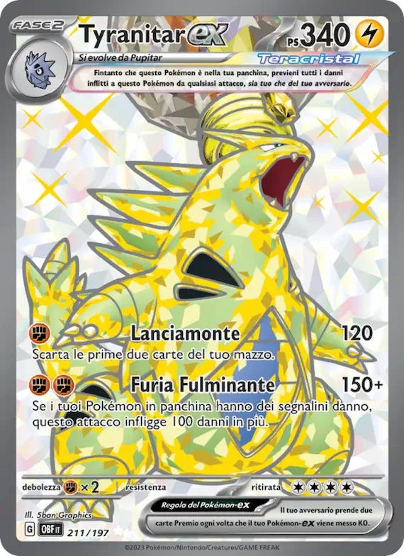 Tyranitar-ex 211 – Ossidiana Infuocata