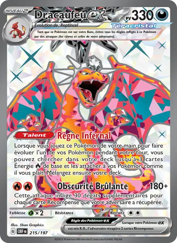 Dracaufeu-ex 215 – Flammes Obsidiennes