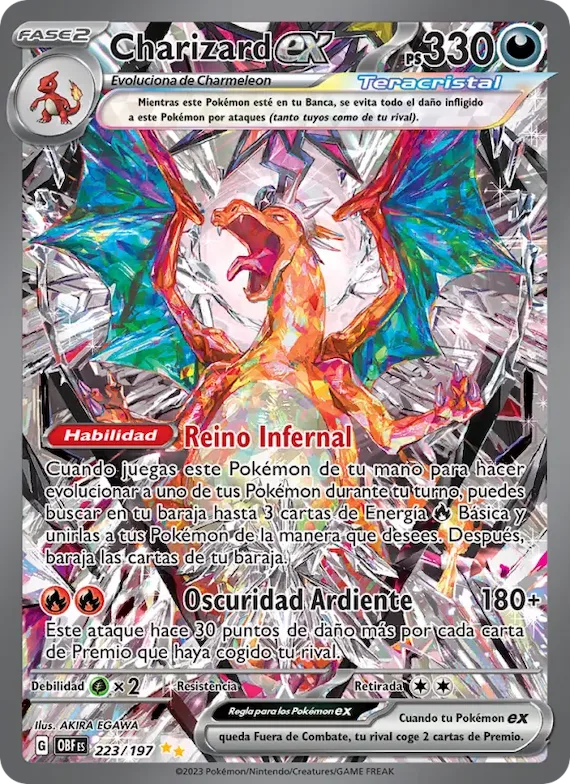 Charizard ex 223 – Llamas Obsidianas