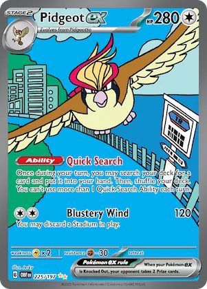 Pidgeot ex #225 – Obsidian Flames