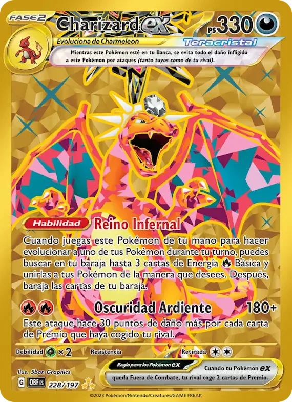 Charizard ex 228 – Llamas Obsidianas