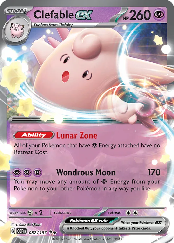 Clefable ex #82 – Obsidian Flames