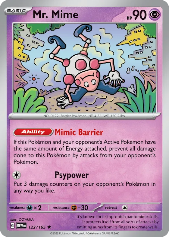 Mr. Mime 122 – Escarlate e Violeta – 151