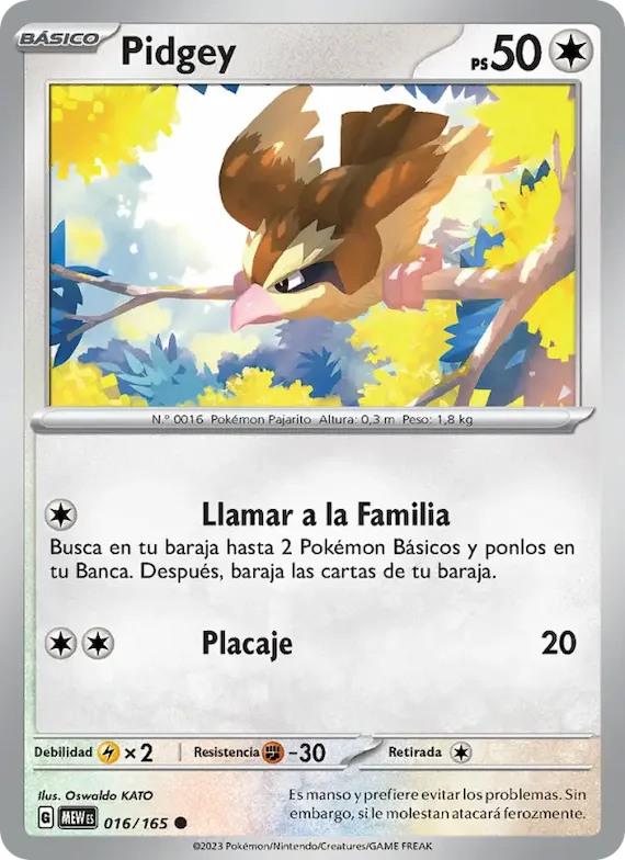 Pidgey 16 – Escarlata y Púrpura – 151