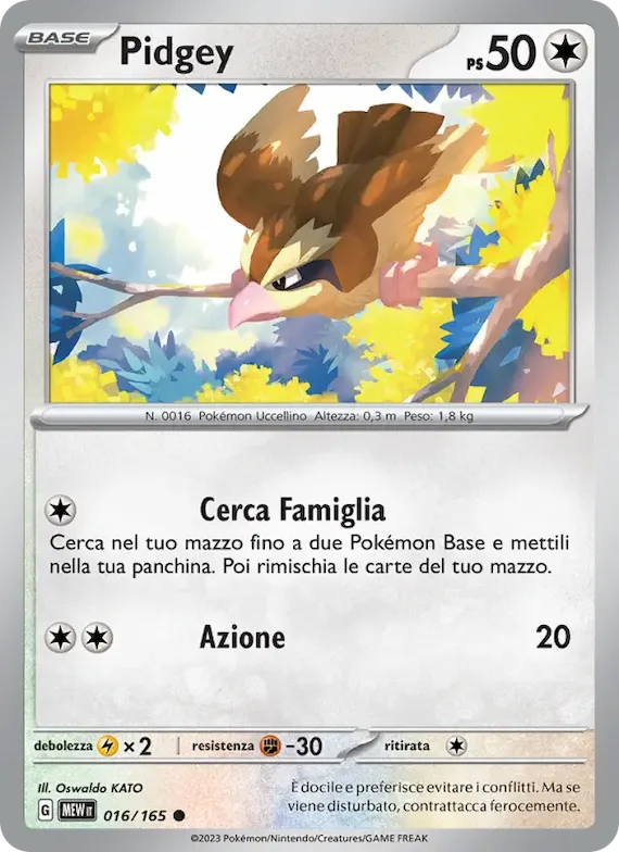 Pidgey 16 – Scarlatto e Violetto – 151