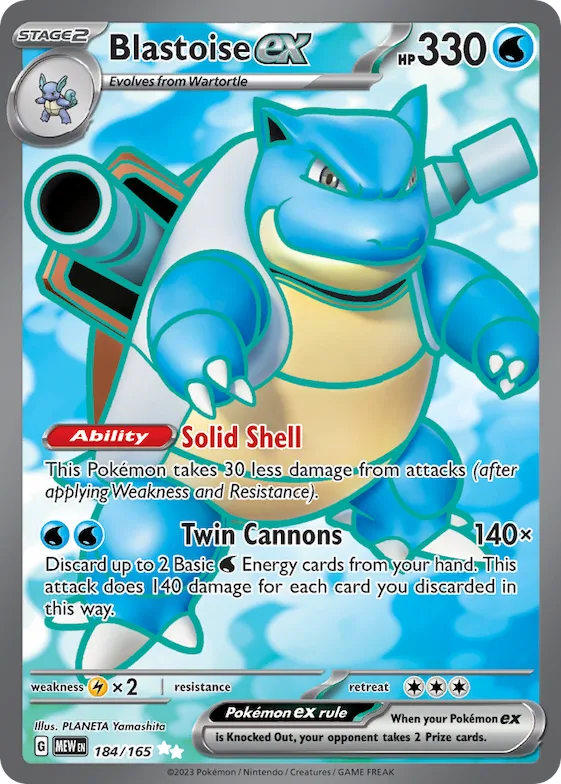 Blastoise ex #184 – Scarlet & Violet 151