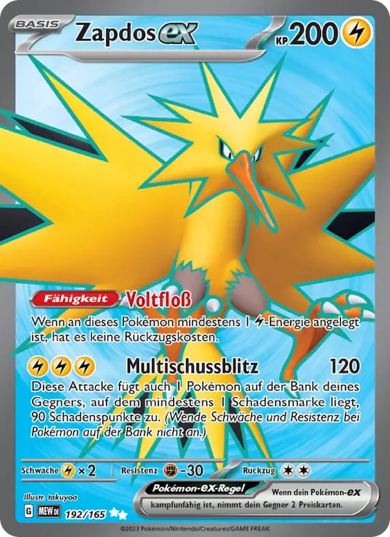 Zapdos-ex 192 – Karmesin & Purpur – 151