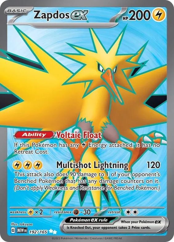 Zapdos ex #192 – Scarlet & Violet 151