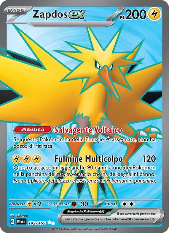 Zapdos-ex 192 – Scarlatto e Violetto – 151