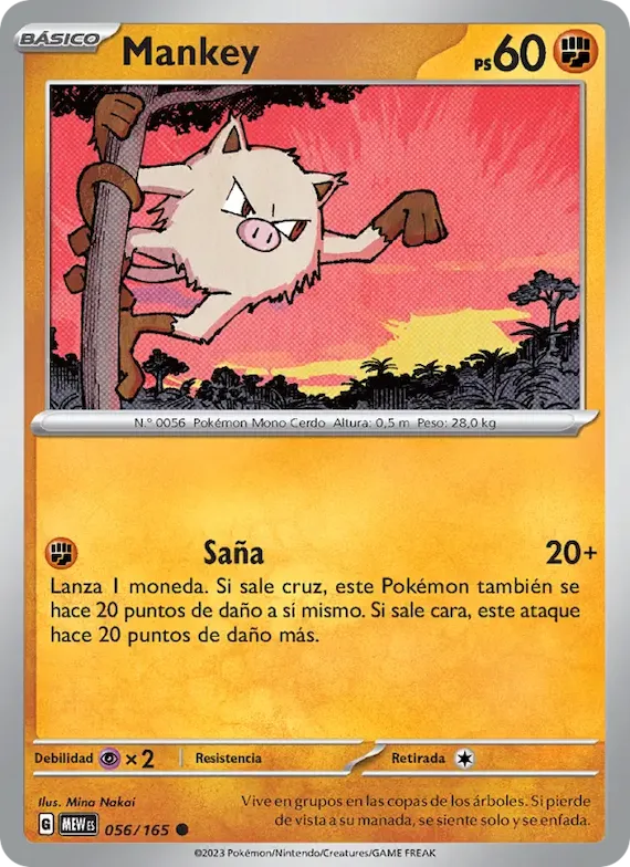 Mankey 56 – Escarlata y Púrpura – 151