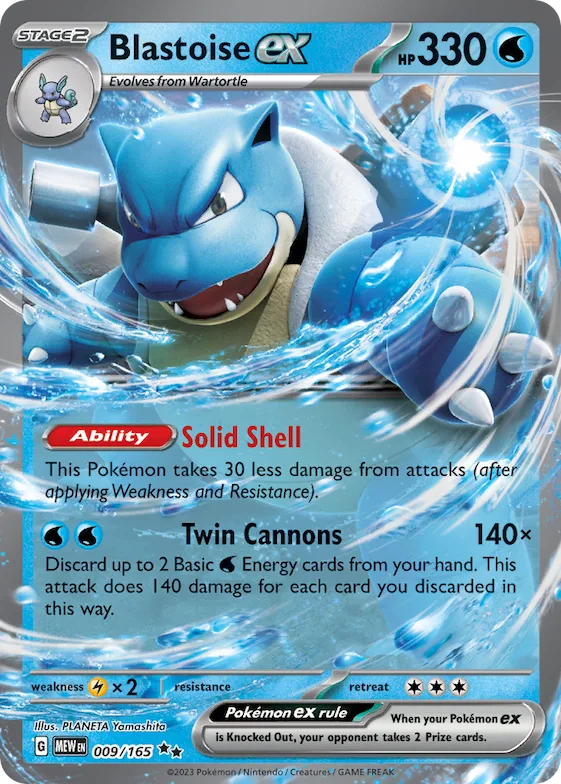 Blastoise ex #9 – Scarlet & Violet 151