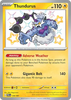 Thundurus #139 – Paldean Fates