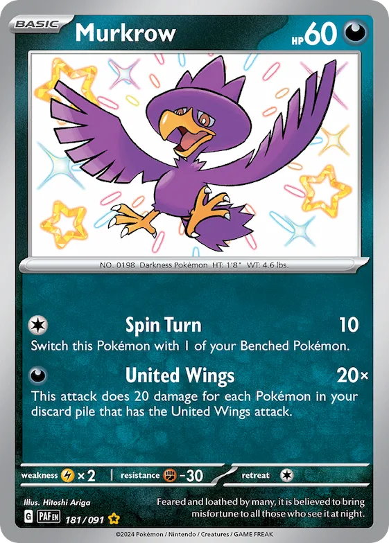 Murkrow #181 – Paldean Fates
