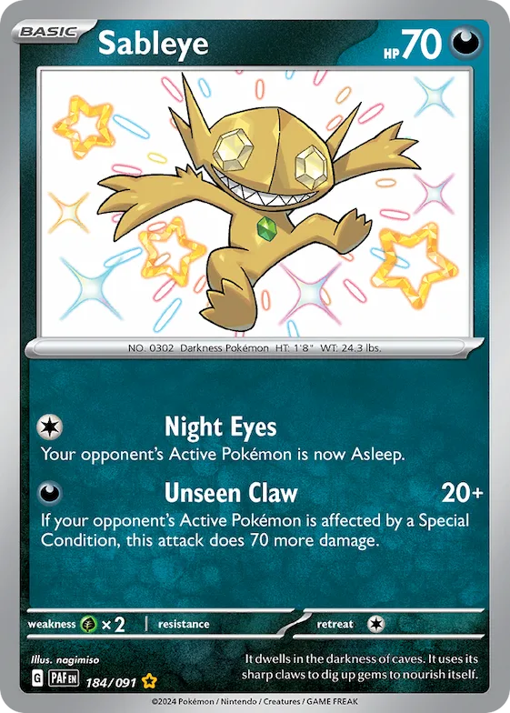 Sableye #184 – Paldean Fates