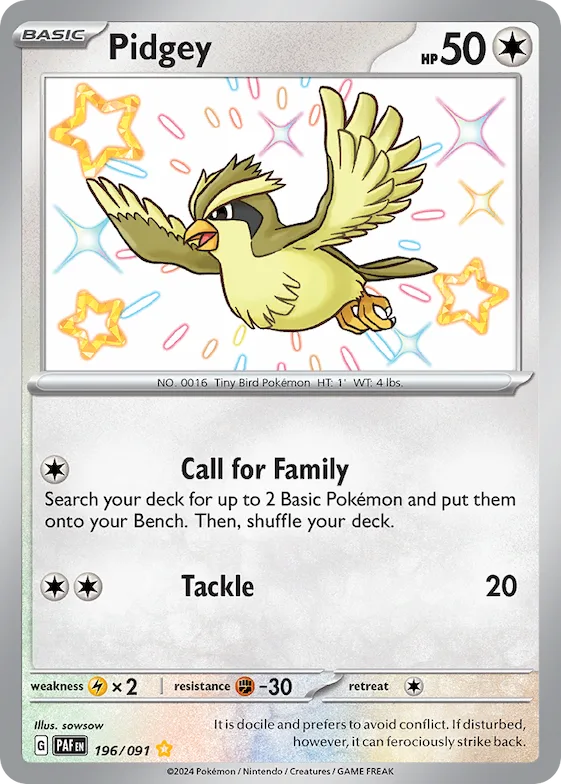 Pidgey #196 – Paldean Fates