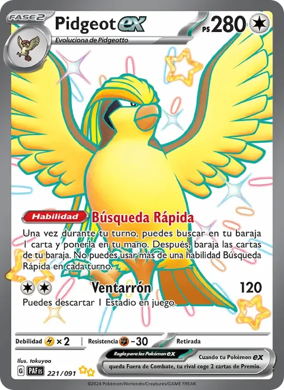 Pidgeot ex 221 – Destinos de Paldea