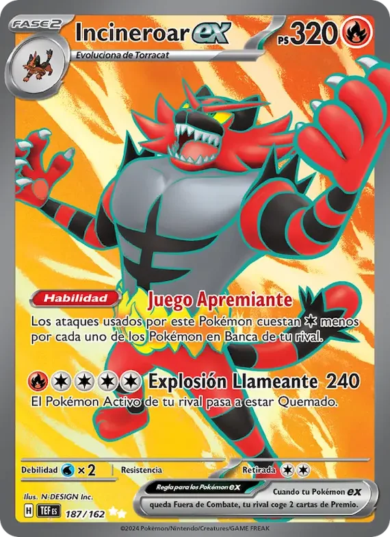 Incineroar ex 187 – Fuerzas Temporales