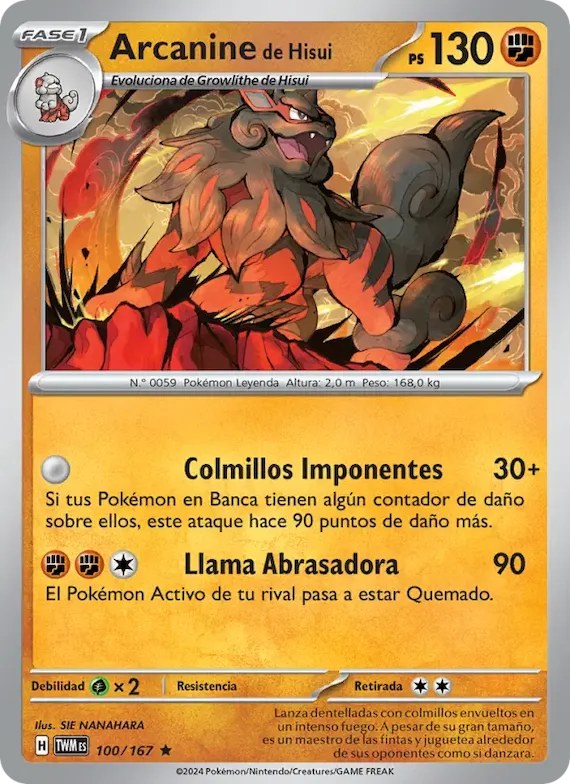 Arcanine de Hisui 100 – Mascarada Crepuscular
