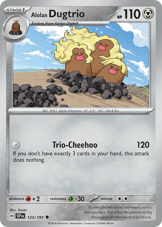 Dugtrio de Alola 123 – Fagulhas Impetuosas