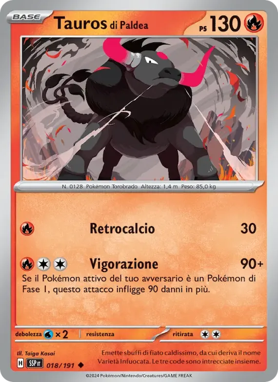 Tauros di Paldea 18 – Scintille Folgoranti