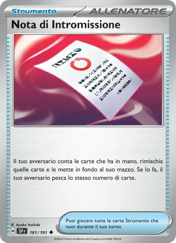 Nota di Intromissione 181 – Scintille Folgoranti