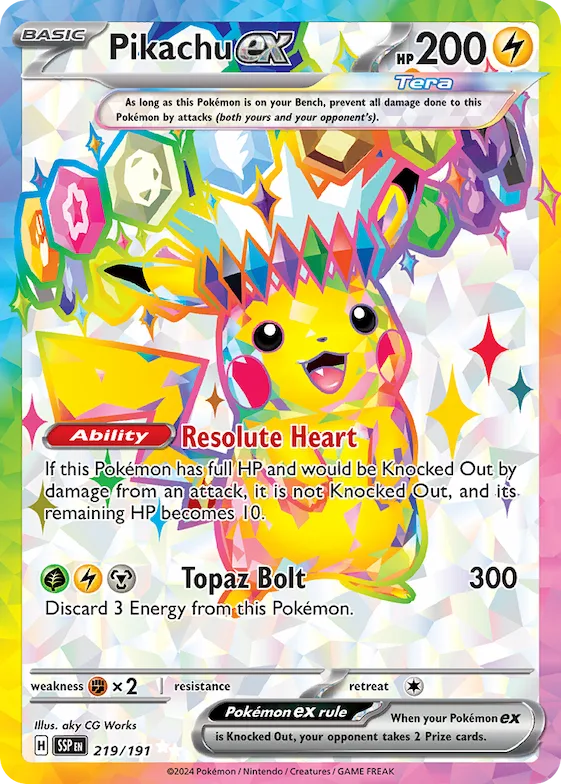 Pikachu ex #219 – Surging Sparks