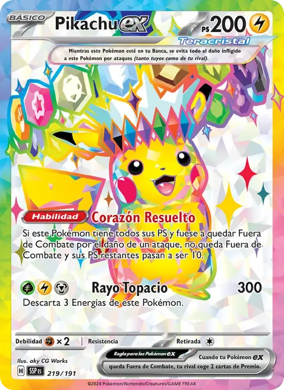 Pikachu ex 219 – Chispas Fulgurantes