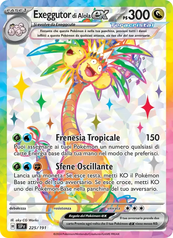 Exeggutor di Alola-ex 225 – Scintille Folgoranti