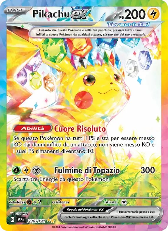 Pikachu-ex 238 – Scintille Folgoranti