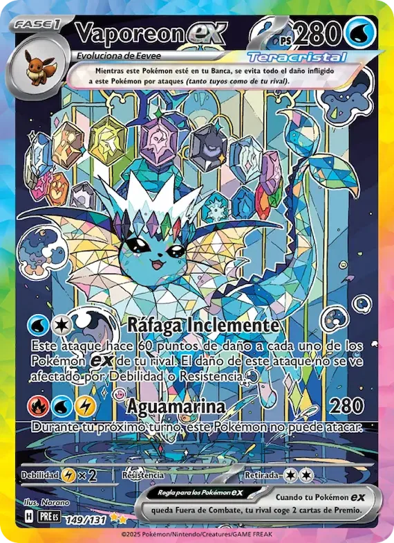 Vaporeon ex 149 – Evoluciones Prismáticas