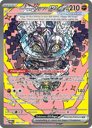 Fundamentmaske-Ogerpon-ex Nr. 160 – Prismatic Evolutions