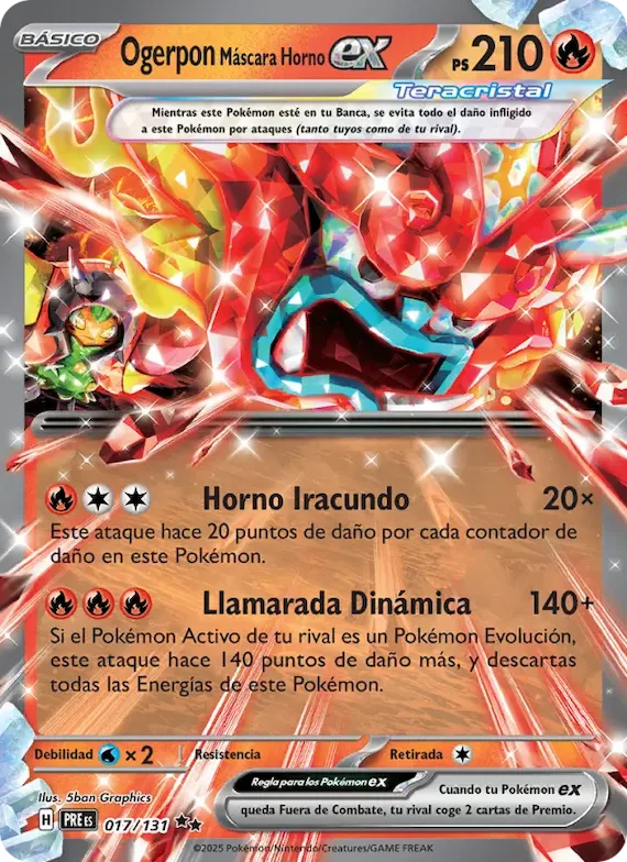 Ogerpon Máscara Horno ex 17 – Evoluciones Prismáticas