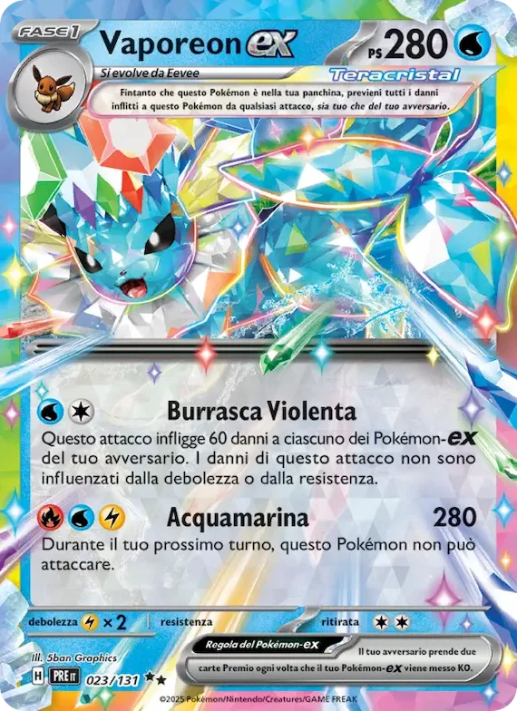 Vaporeon-ex 23 – Evoluzioni Prismatiche