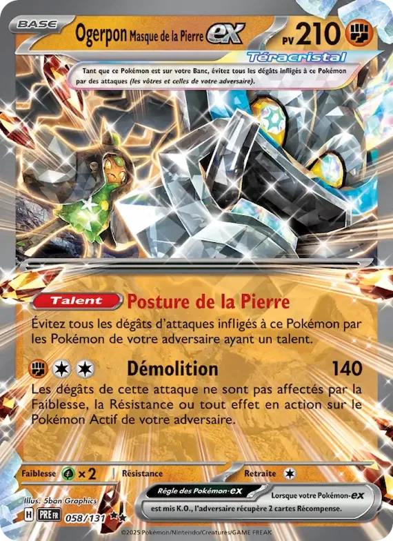 Ogerpon Masque de la Pierre-ex 58 – Évolutions Prismatiques
