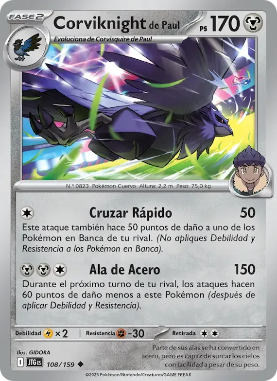 Corviknight de Paul 108 – Juntos de Aventuras