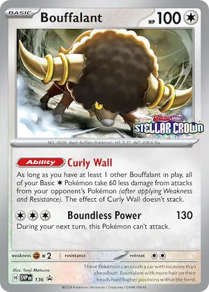 Bouffalant #136 – Scarlet & Violet Promo Cards