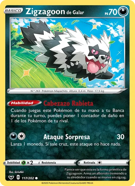 Zigzagoon de Galar 117 – Espada y Escudo