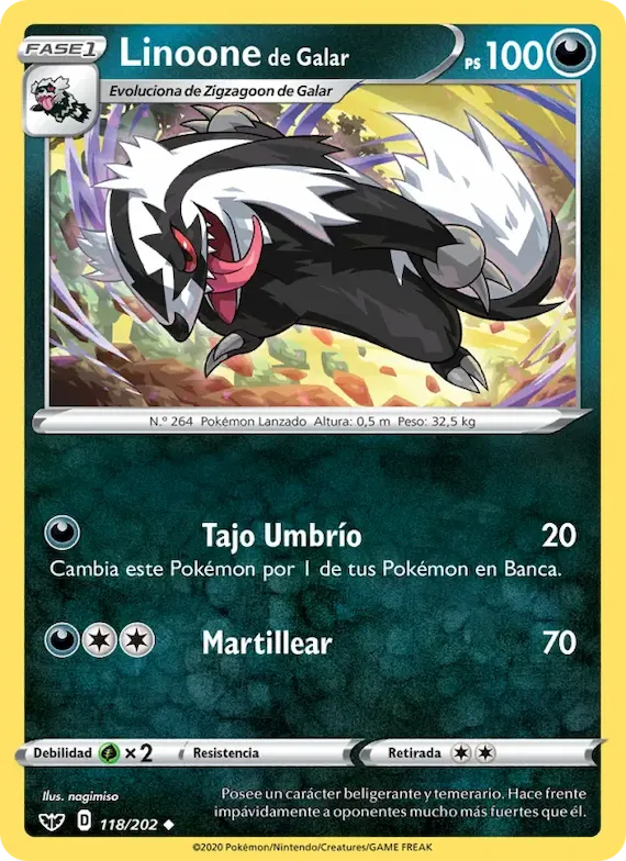 Linoone de Galar 118 – Espada y Escudo