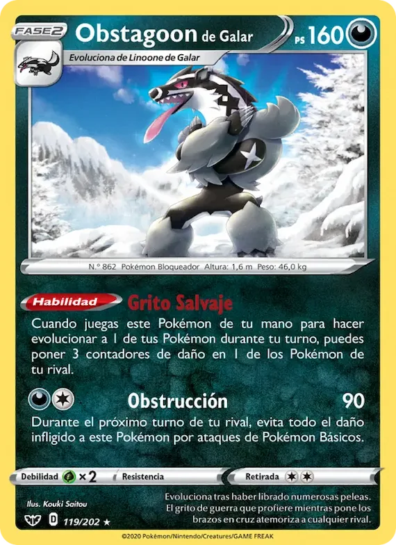 Obstagoon de Galar 119 – Espada y Escudo