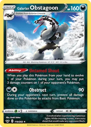 Galarian Obstagoon #119 – Sword & Shield