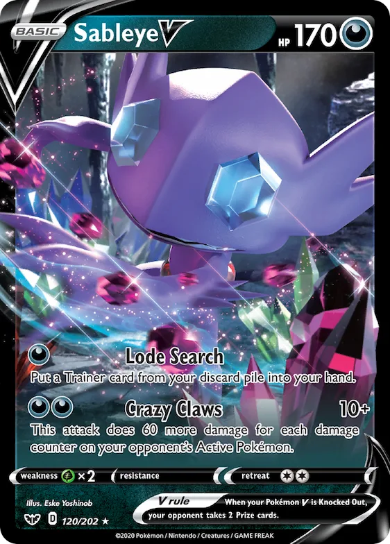 Sableye V #120 – Sword & Shield