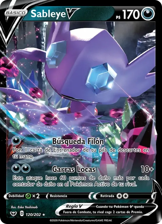 Sableye V 120 – Espada y Escudo