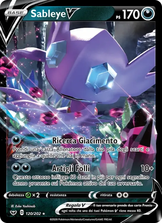 Sableye V 120 – Spada e Scudo