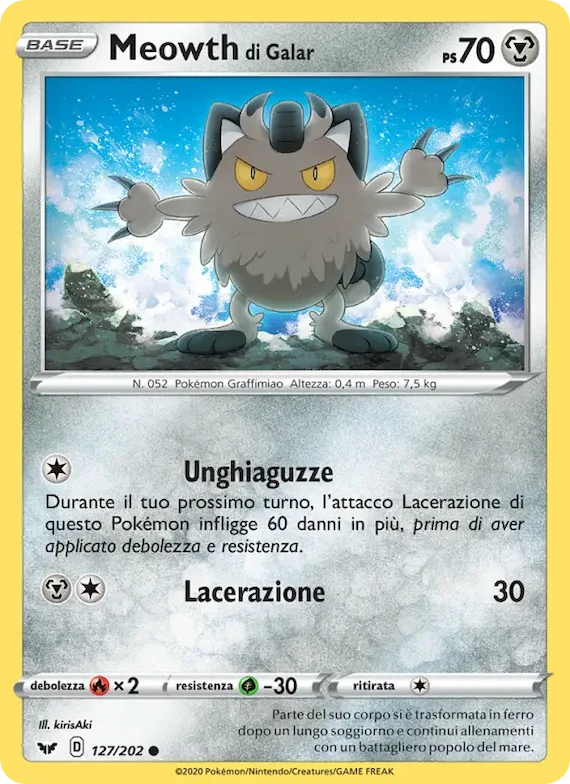 Meowth di Galar 127 – Spada e Scudo